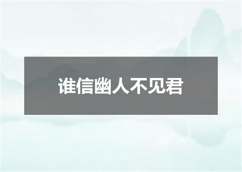 谁信幽人不见君