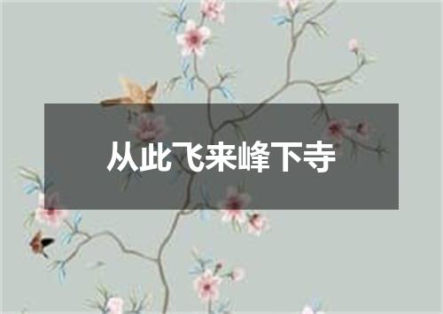从此飞来峰下寺