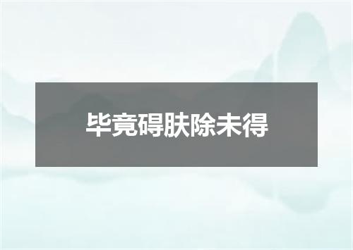 毕竟碍肤除未得