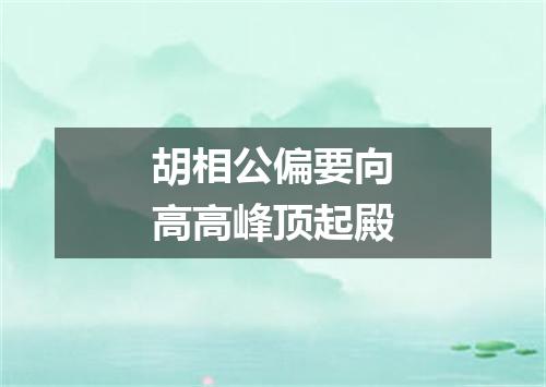 胡相公偏要向高高峰顶起殿