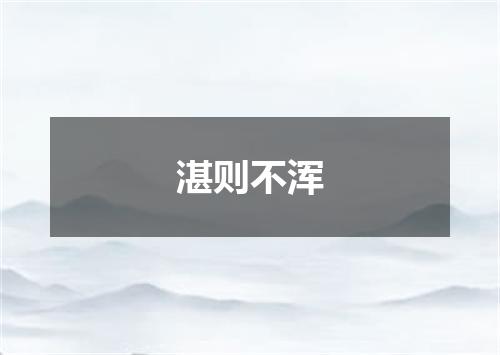 湛则不浑