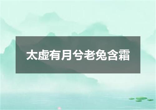 太虚有月兮老兔含霜