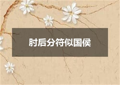 肘后分符似国侯