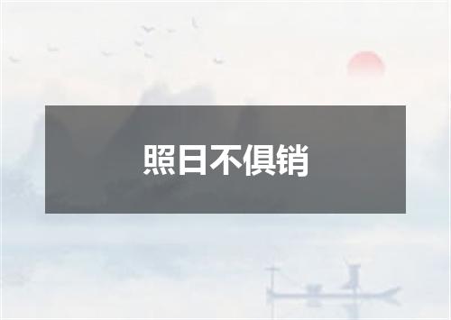 照日不俱销