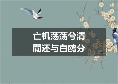 亡机荡荡兮清閒还与白鸥分