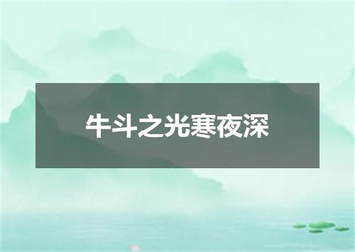 牛斗之光寒夜深