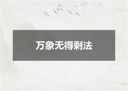 万象无得剩法