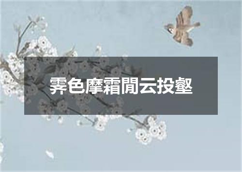 霁色摩霜閒云投壑