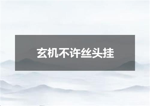 玄机不许丝头挂