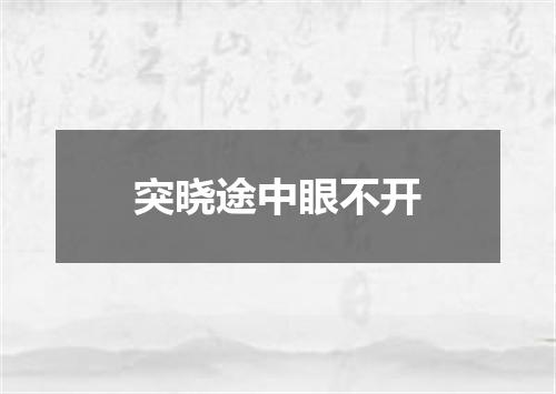 突晓途中眼不开