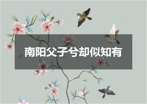南阳父子兮却似知有