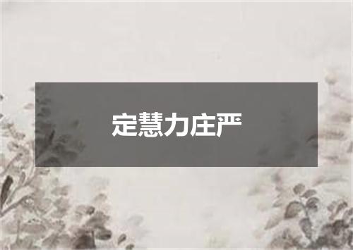 定慧力庄严