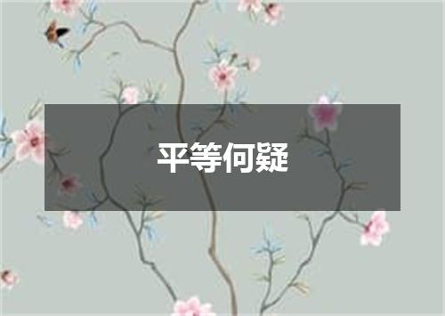 平等何疑