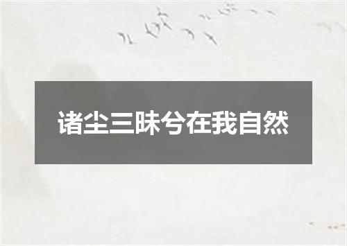 诸尘三昧兮在我自然