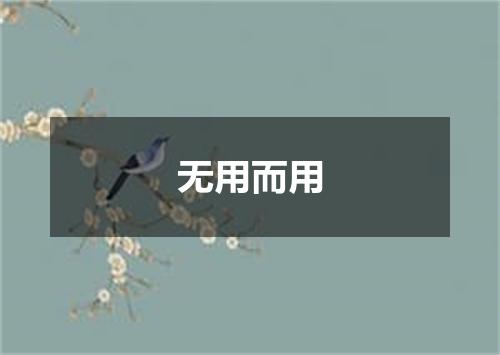 无用而用