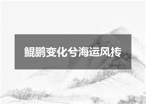 鲲鹏变化兮海运风抟