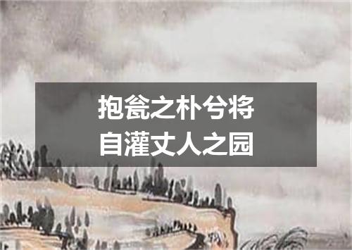 抱瓮之朴兮将自灌丈人之园