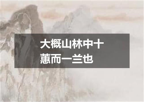 大概山林中十蕙而一兰也