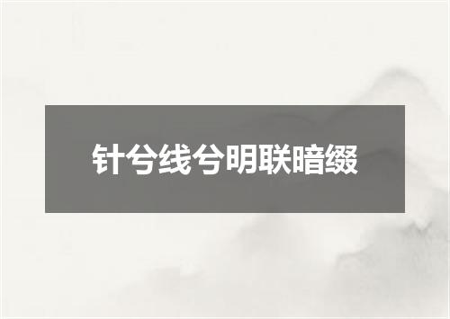 针兮线兮明联暗缀