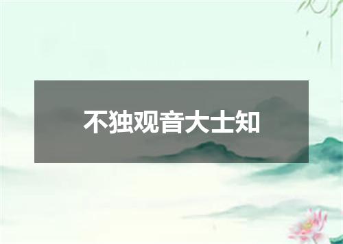 不独观音大士知