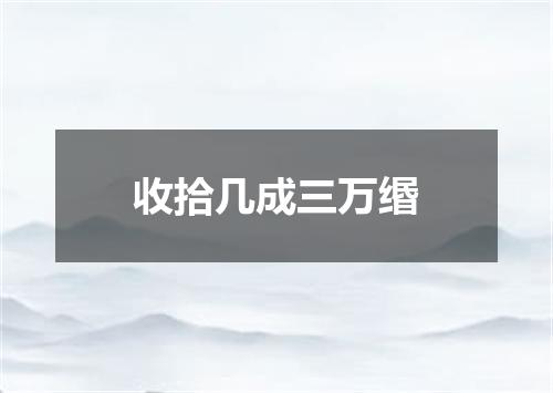 收拾几成三万缗