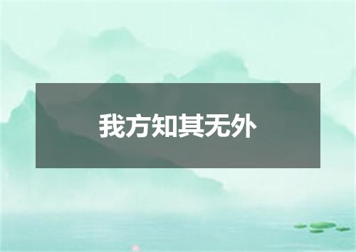 我方知其无外