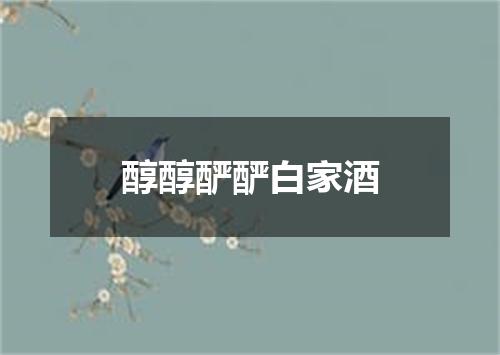 醇醇酽酽白家酒