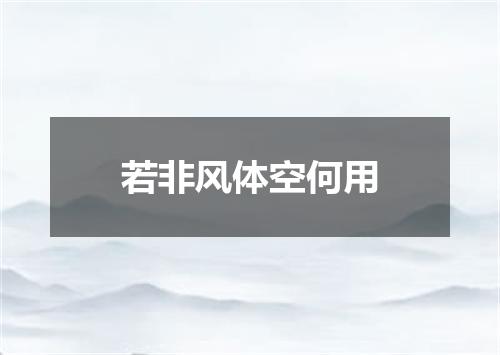 若非风体空何用