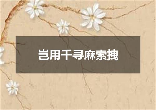 岂用千寻麻索拽