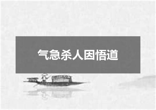 气急杀人因悟道