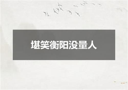 堪笑衡阳没量人