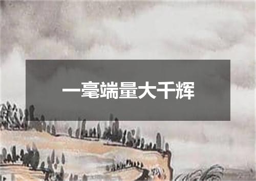 一毫端量大千辉
