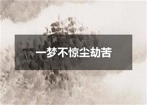 一梦不惊尘劫苦