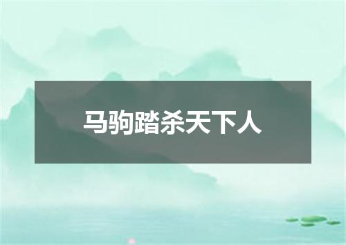 马驹踏杀天下人
