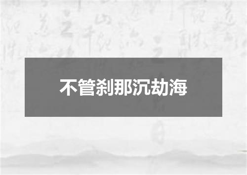 不管刹那沉劫海
