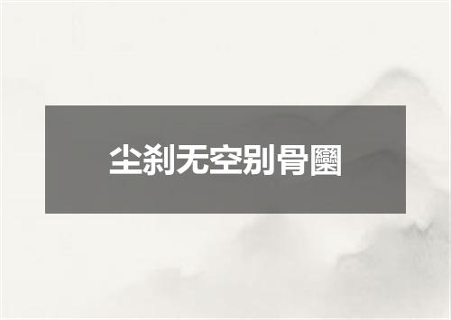 尘刹无空别骨圞