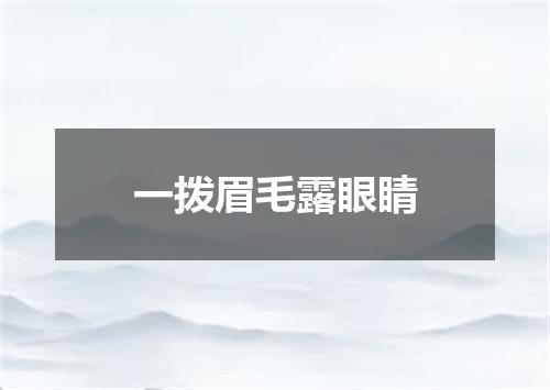一拨眉毛露眼睛