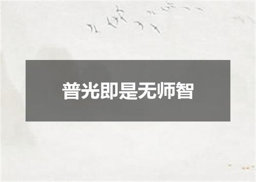 普光即是无师智