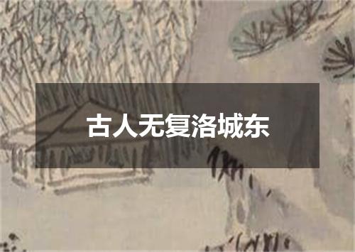 古人无复洛城东