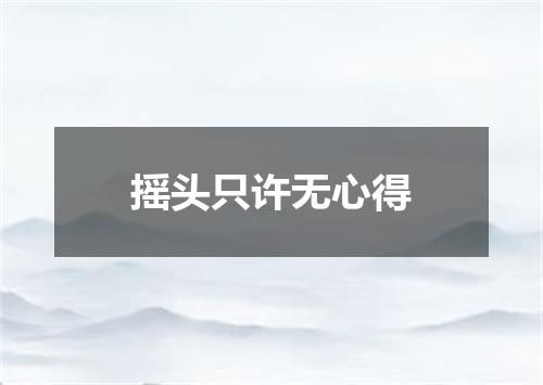 摇头只许无心得