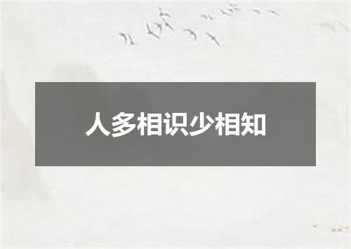 人多相识少相知