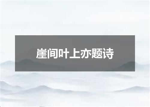 崖间叶上亦题诗