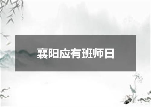 襄阳应有班师日