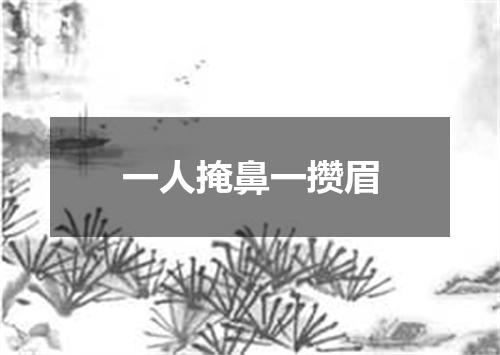 一人掩鼻一攒眉