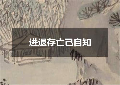 进退存亡己自知