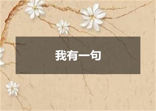 我有一句