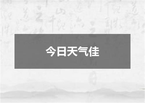 今日天气佳