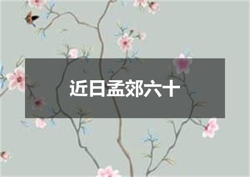近日孟郊六十