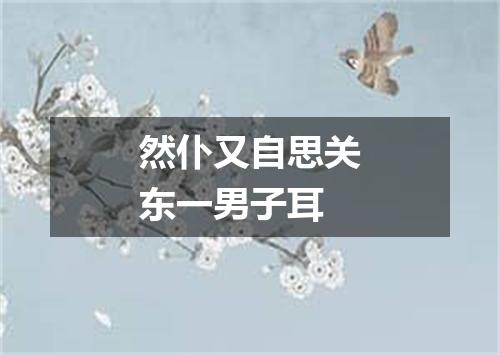 然仆又自思关东一男子耳