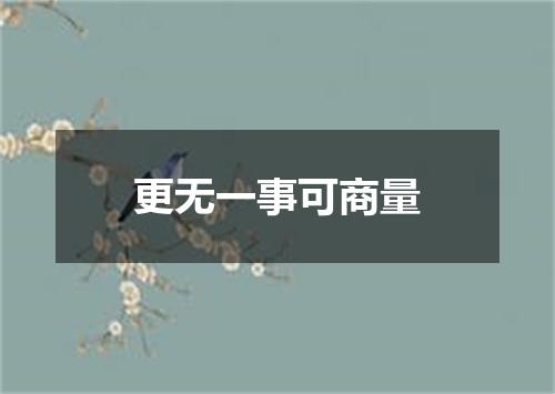 更无一事可商量